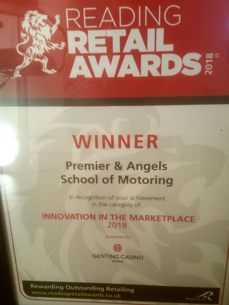 Premier & Angels - Winners of Innovation in the Marketplace at the Reading Retails Awards 2018 - Certificate